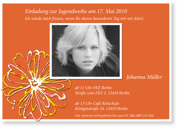 Blume, Jugendweihe, orange