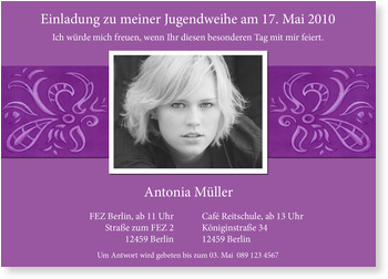 Jugendweihe, Ornament, Bord�re, lia, violett