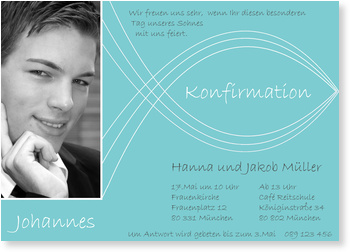 Konfirmation, Fisch, t�rkis, blau