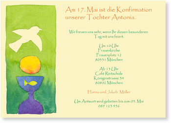 Konfirmation, Fisch, Taube
