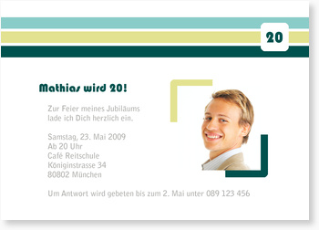 Partyeinladung, Geburtstag, petrol