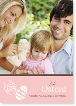 Ostern, Gru�karte, rosa, Ostereier