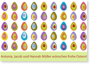 Ostern, bunt, Ostereier, Gru�karte