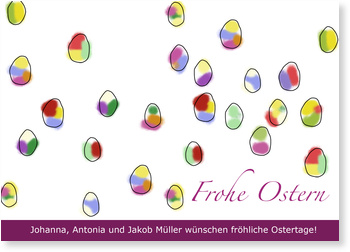 Ostern, Gru�karte, bunt, Ostereier