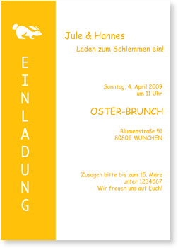 Hase, gelb, Ostern, Brunch