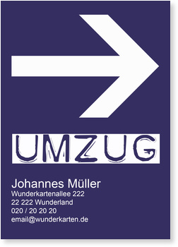 Umzug, Pfeil, blau
