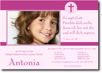 Kommunion, pink, modern