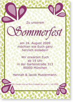 Sommerfest, Bl�ttenbl�tter