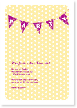Wimpelkette, Sommerparty, gelbviolett