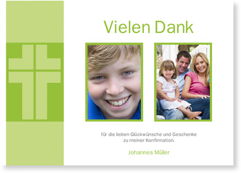 Danksagung, Kreuz, Kommunion, Konfirmation, modern