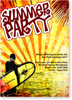 Sommerparty, Surfer, gelb, Sonne