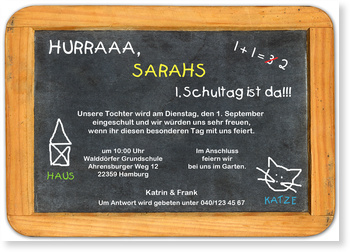 EInschulung, Schiefertafel