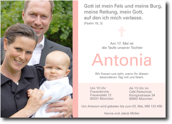Taufe, rosa, pers�nlich