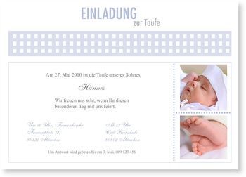 Taufe, graublau, pastell, Einladung, Bord�re