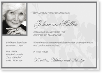 Trauer, stilvoll