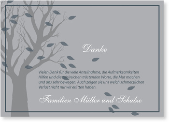 Trauer, Danke, Baum