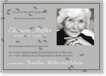 Trauer, Abschied