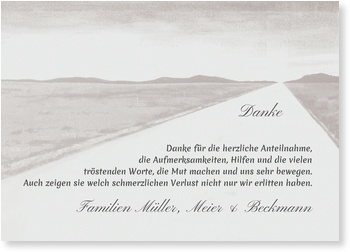 Danke, Trauer, Weg