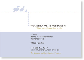 Umzug, Adress�nderung, Enten