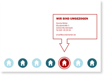 Umzug, H�uschen, blau, schlicht