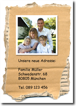 Umzug, Kartonschnipsel, modern