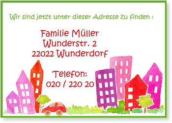 Umzug, H�user, bunt