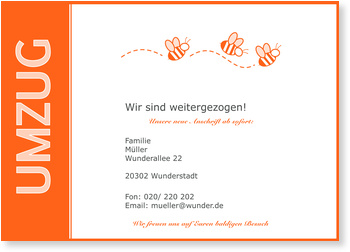 Umzug,  orange, Biene