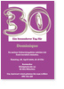 30. Geburtstag, violett, elegant