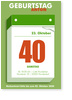 runder geburtstag, abreisskalender, gr�n, retrodesign