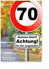 70. Geburtstag, Herbst, Verkehrsschild