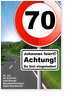 70. Geburtstag, Sommer, Verkehrsschild