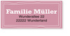 Adressetikett, verspielt, rosa, zarte Linien
