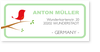 Adressetikett, Vogel, grün, Taufe
