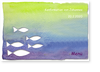 Aquarell, Meer, Fisch, christliche Symbolik, Kunst , Konfirmation, Sohn, jugendlich, Men�karte, Fest