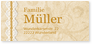 Adressetikett, Goldene Hochzeit, Bordüre, beige, gemustert