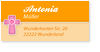 Adressetikett, kleines Kreuz, orange, pink