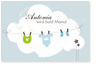 babyshower, blau, einladung