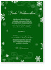 Weihnachskarte, englisch, gr�n, Schneeflocken