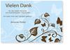 Danksagung, Schmetterlinge, hellblau, Ranken