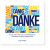 Danksagung, Danke, Jugendweihe, Junge, Blau Orange