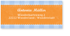 Adressaufkleber, Band, Karos, Orange