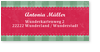 Adressaufkleber, Band, Karos, Rot