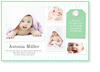 Babykarten, Mint, elegant, zartes Muster, Schild, Etikett