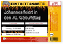 Rot, Geburtstagsticket, VIP Einladung