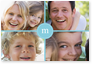 Familie, hellblau, Monogramm