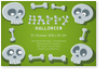 halloween, knochen, freunde, einladung
