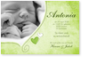 Babykarte, Geburtskarte, hellgr�n, Fotokarte, Herz