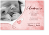 Herzen, rosa, Babykarte, Foto, Bildkarte