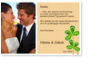 Danksagung, Hochzeit, Kleeblätter, beige