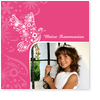 kommunion, pink, taube, blumenelemente